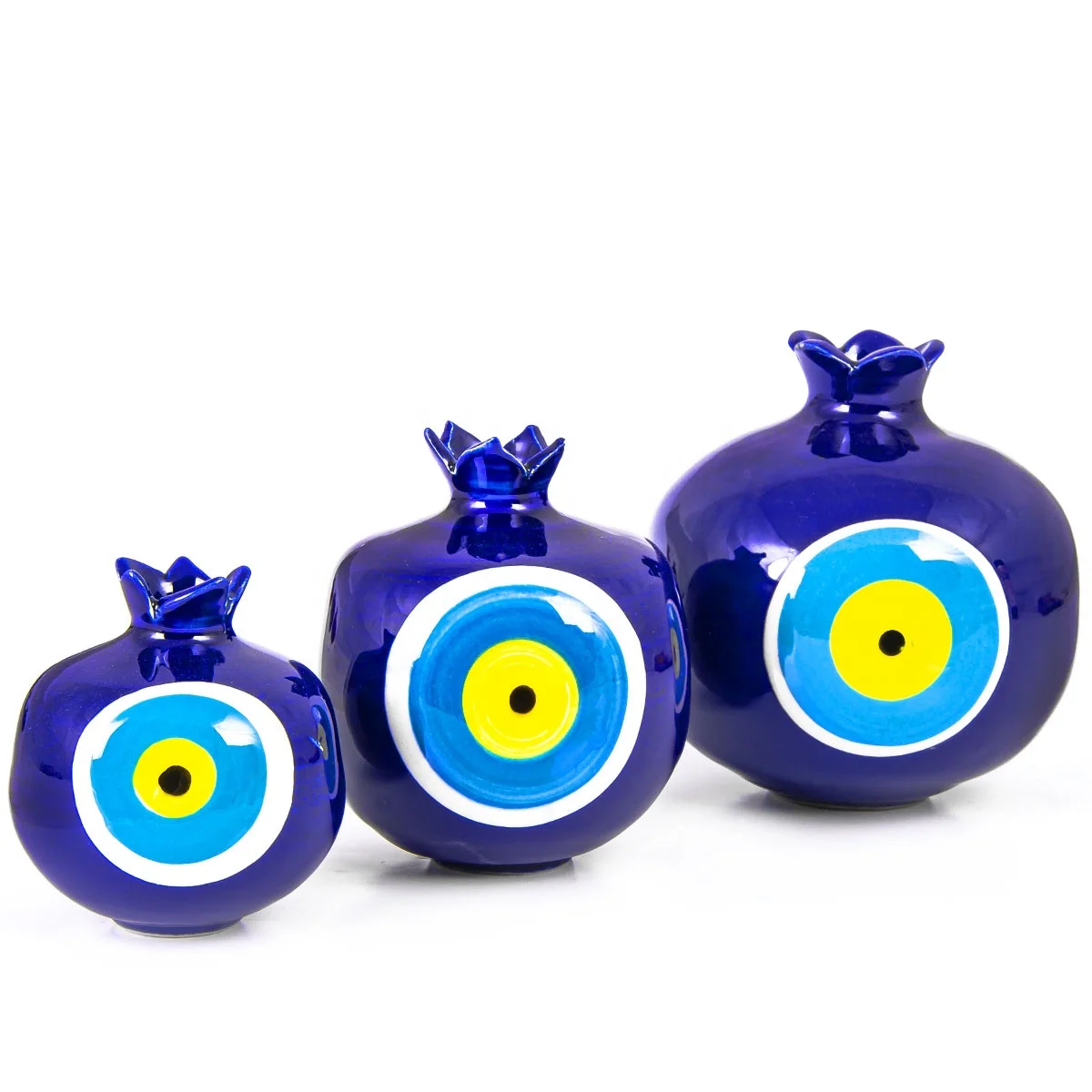 Декоративные турецкий ручной работы-клипсами Дурной глаз роспись керамический гранат тройной