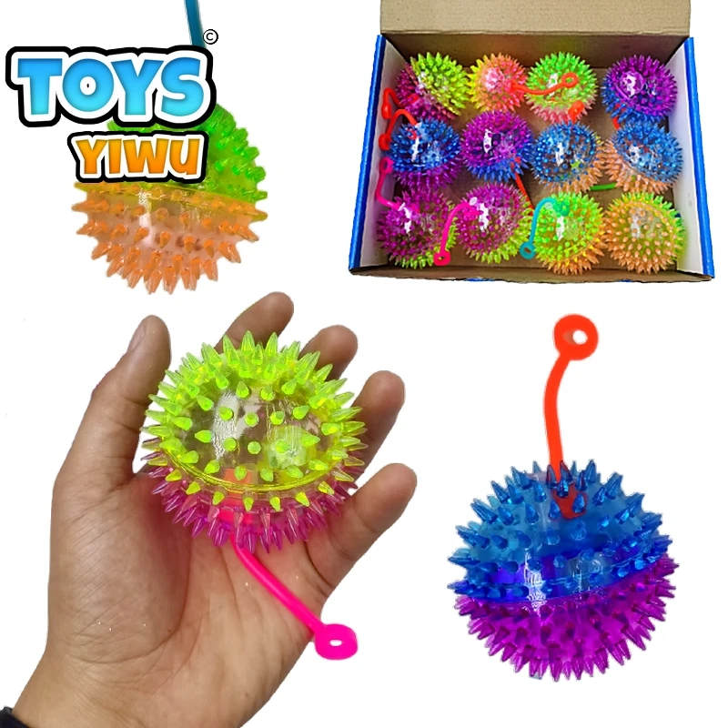 Flashing Spike Balls Toys Squeeze Led Light Up Rope Stress Squeaking ...