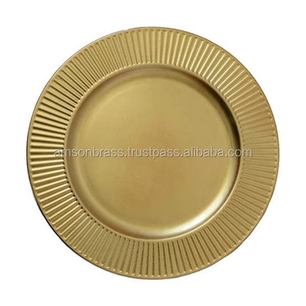 Eco-Friendly Metal Charger Plate for Home/Hotel/Restaurant Kitchen Decorative Luxury Design Reusable Dishes & Plates