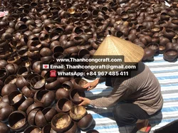 Высококачественный подсвечник из натуральной скорлупы кокоса/чаша для свечи для украшения дома