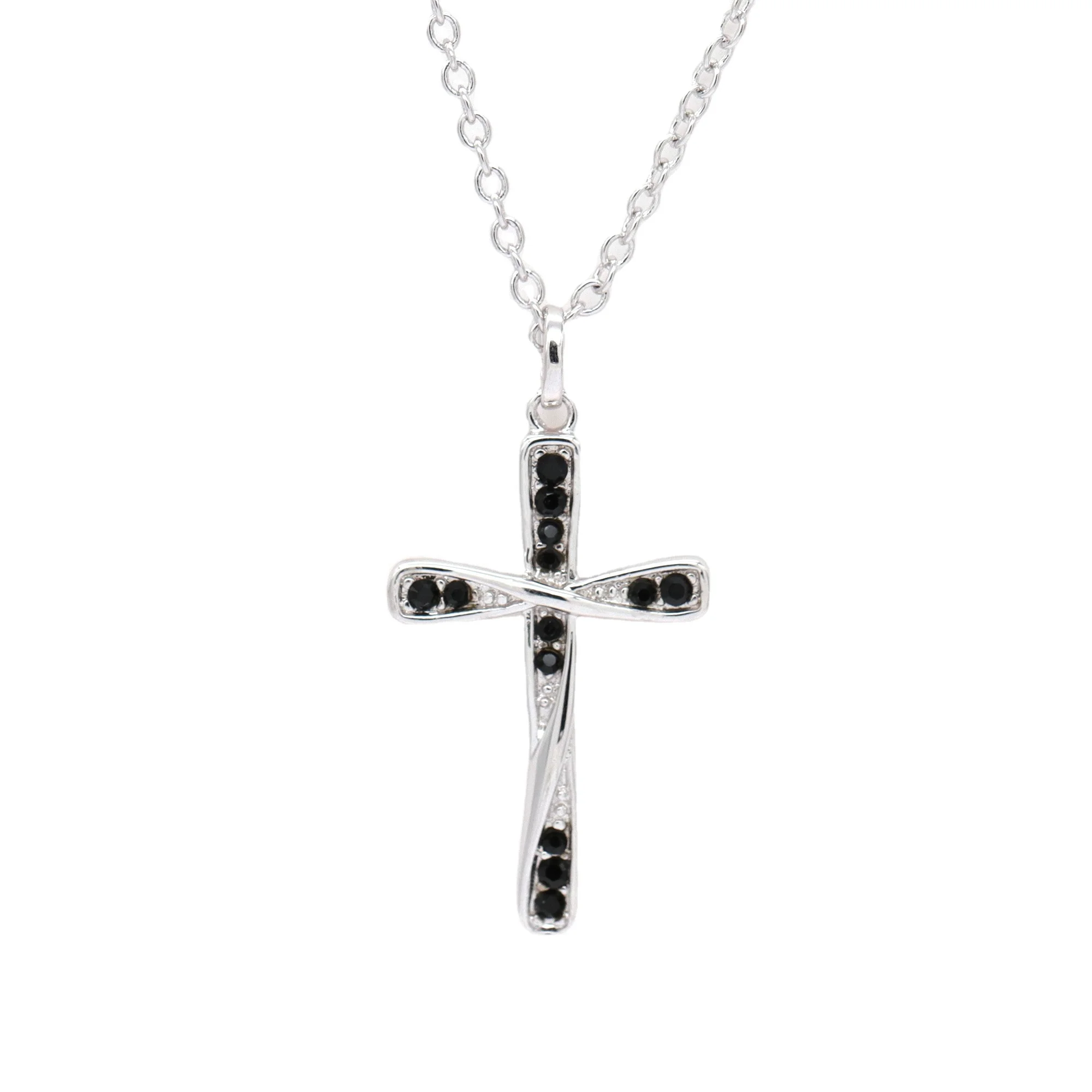 Black stone cross jewelry pendant