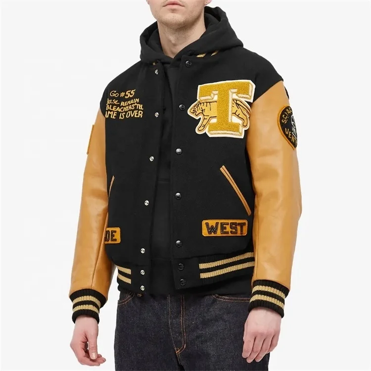 Varsity Jackets - Oem Custom Different Colors Leather Sleeve Patch Chenille  Embroidery Vintage Letterman Varsity Jacket For Men - Buy Varsity Jackets -  Oem Custom Different Colors Leather Sleeve Patch Chenille Embroidery