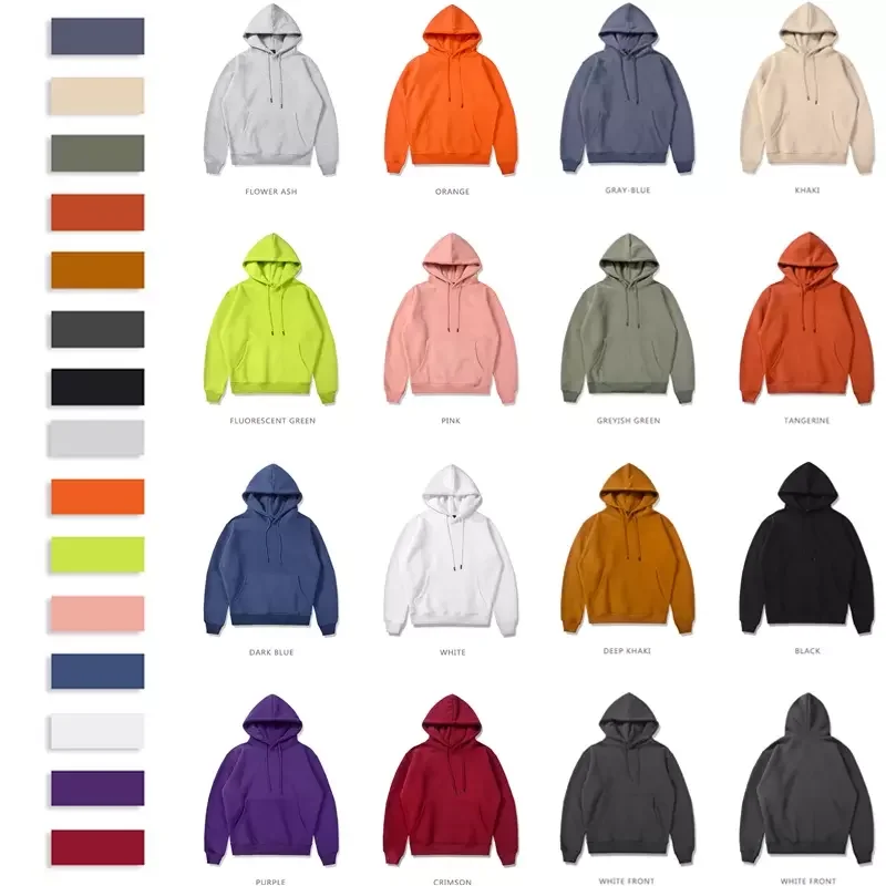 Wholesale Unisex Custom Your Logo Hoodies Cotton Fleece Plain Pullover