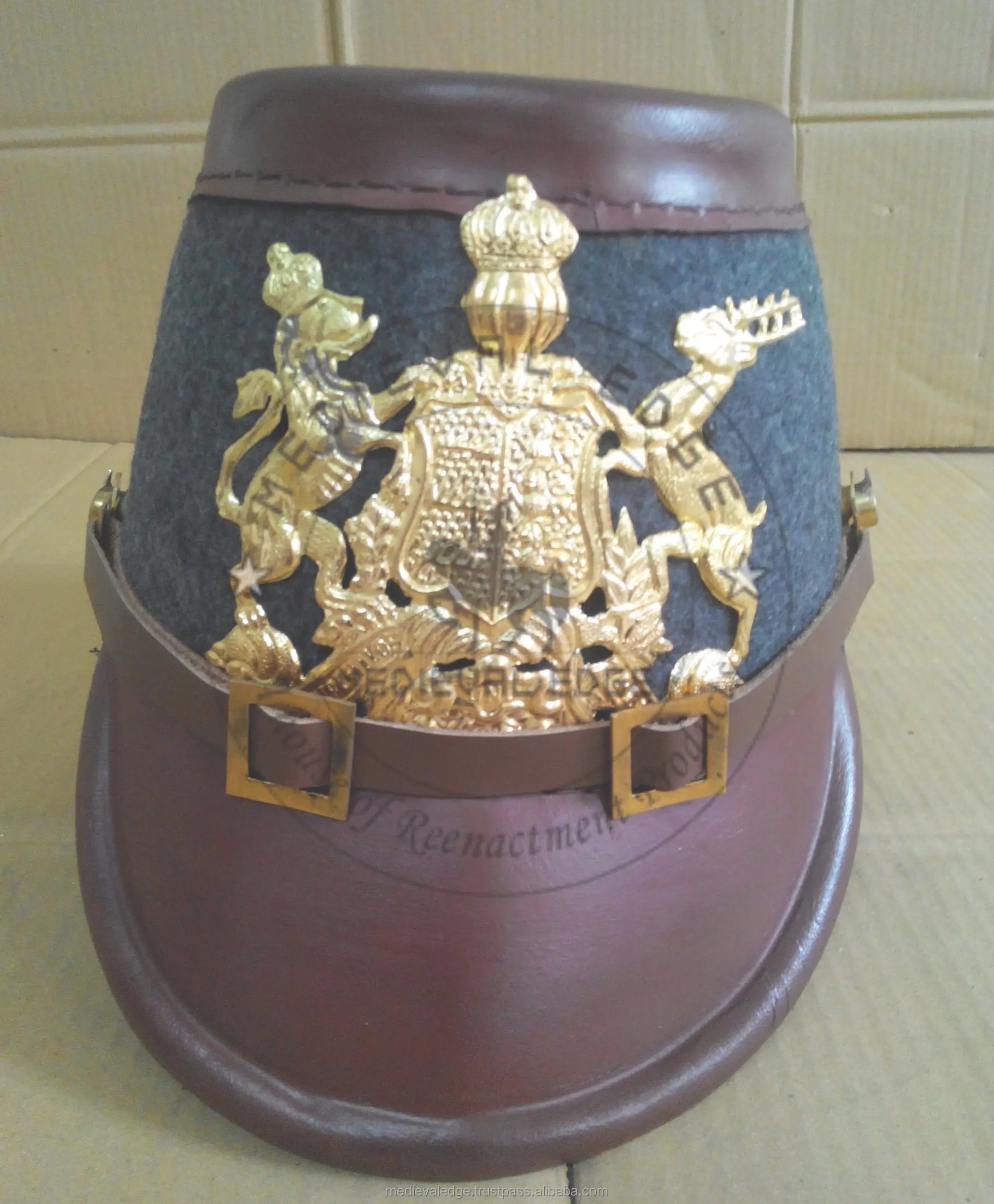 Helm Shako Kulit Jerman Elegan Terlaris 