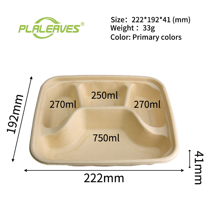 Wholesale Biodegradable 3 Compartment Sugarcane Bagasse Takeaway ...