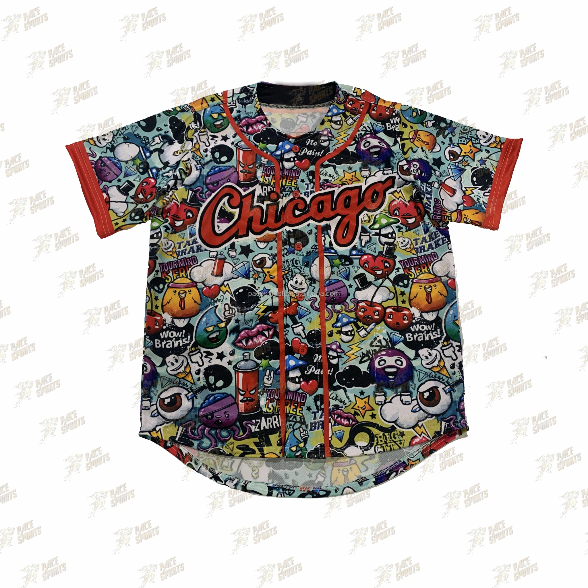 Source Fast Delivery Custom Printing Baseball Plain Shirts Blue