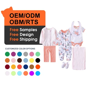 O/A Pay Free Shipping Free Sample Baby Clothes pajamas Baby Girl boy Clothes Set Blanket Romper 7 in 1 Set