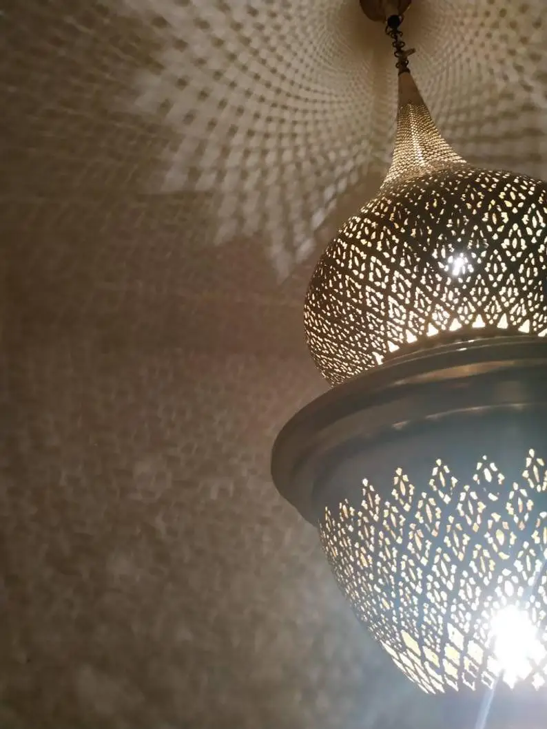 Superb Large Moroccan Pendant Light Brass, Chandelier Antique Brass, Gorgeous  Chandelier