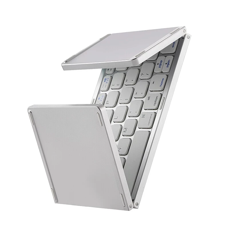 Portable Mini Wireless Keyboard Touchpad Mouse Foldable and Rechargeable for IOS Android for Windows PC and Tablet