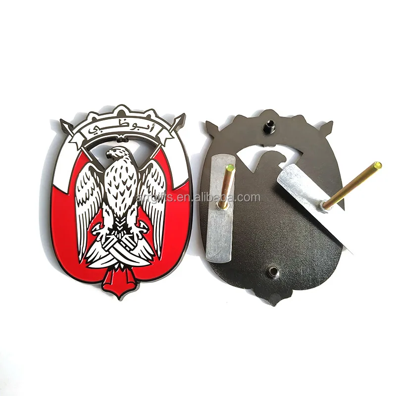 In Stock Custom Made 3D Uae Falcon Metal Car Badges Abu Dhabi Logo Car Stickers Emblem