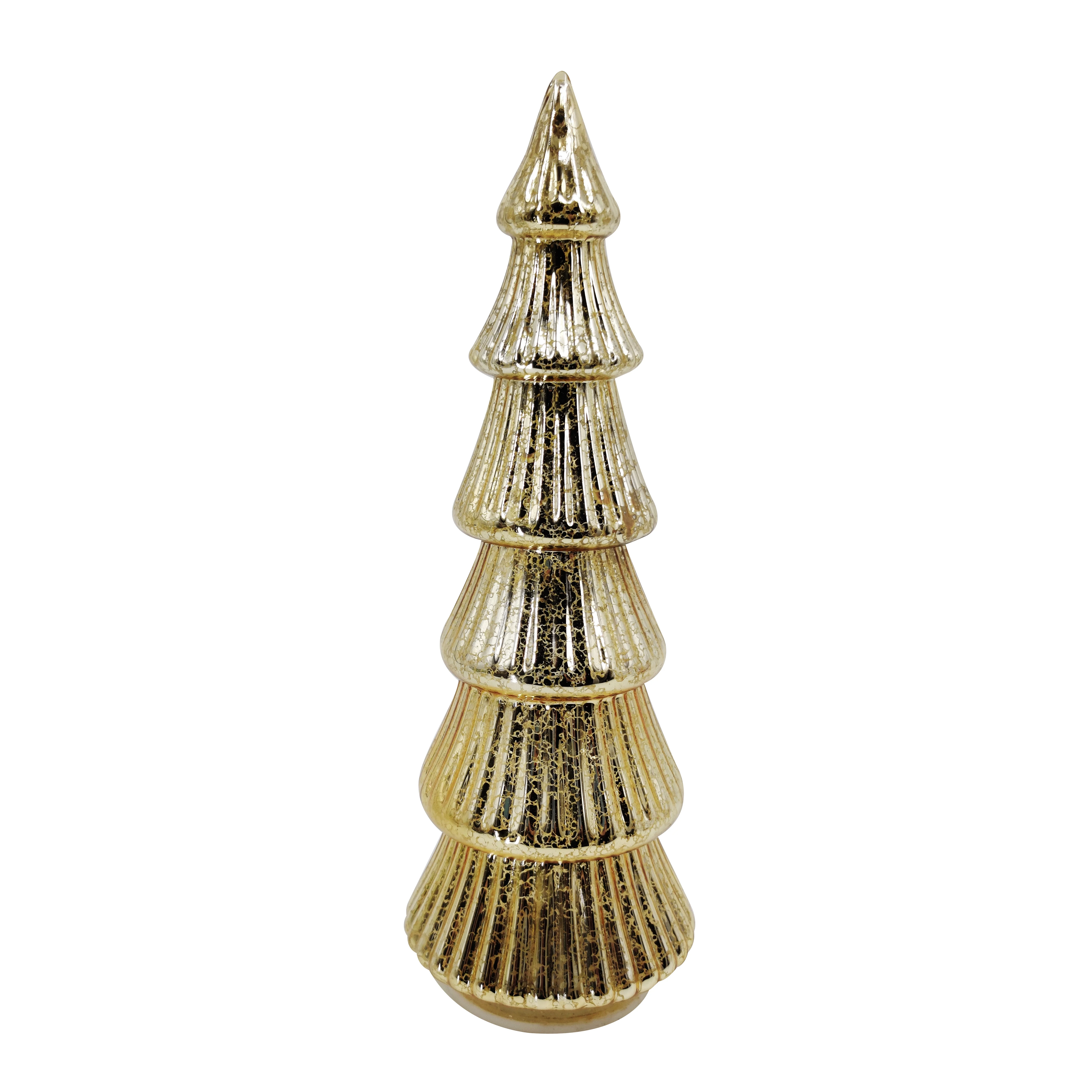 Factory hot selling glass christmas tree with led lights factory