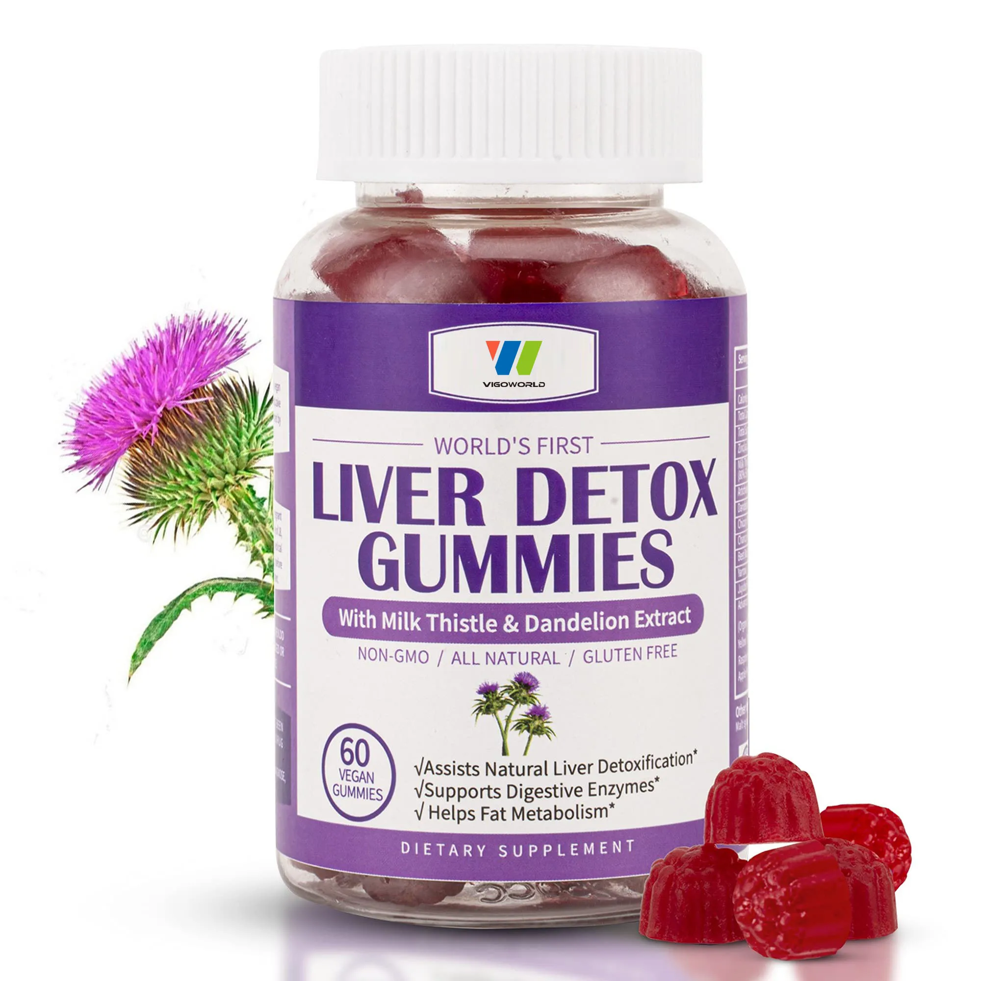 Vegan Tart Cherry Gummies Vitamin Dietary Supplement With Celery Seed
