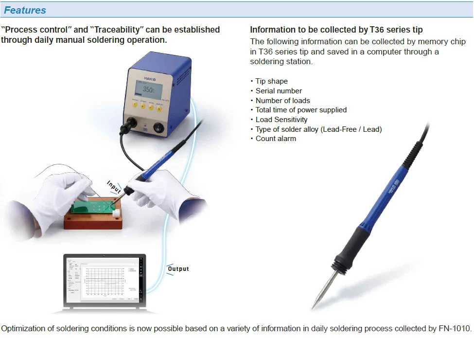 IoT Capable Soldering Station FN1010 HAKKO ORIGINAL Lead Free Digital RoHS N2 ESD FN-1010 100W Electric Soldering Iron