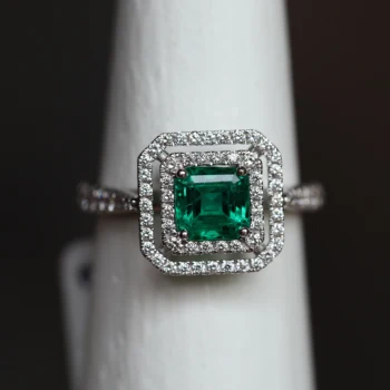 Top Quality Natural Emerald Handmade Gemstone Ring, 14k Gold Diamond Ring, Gold Gemstone Ring