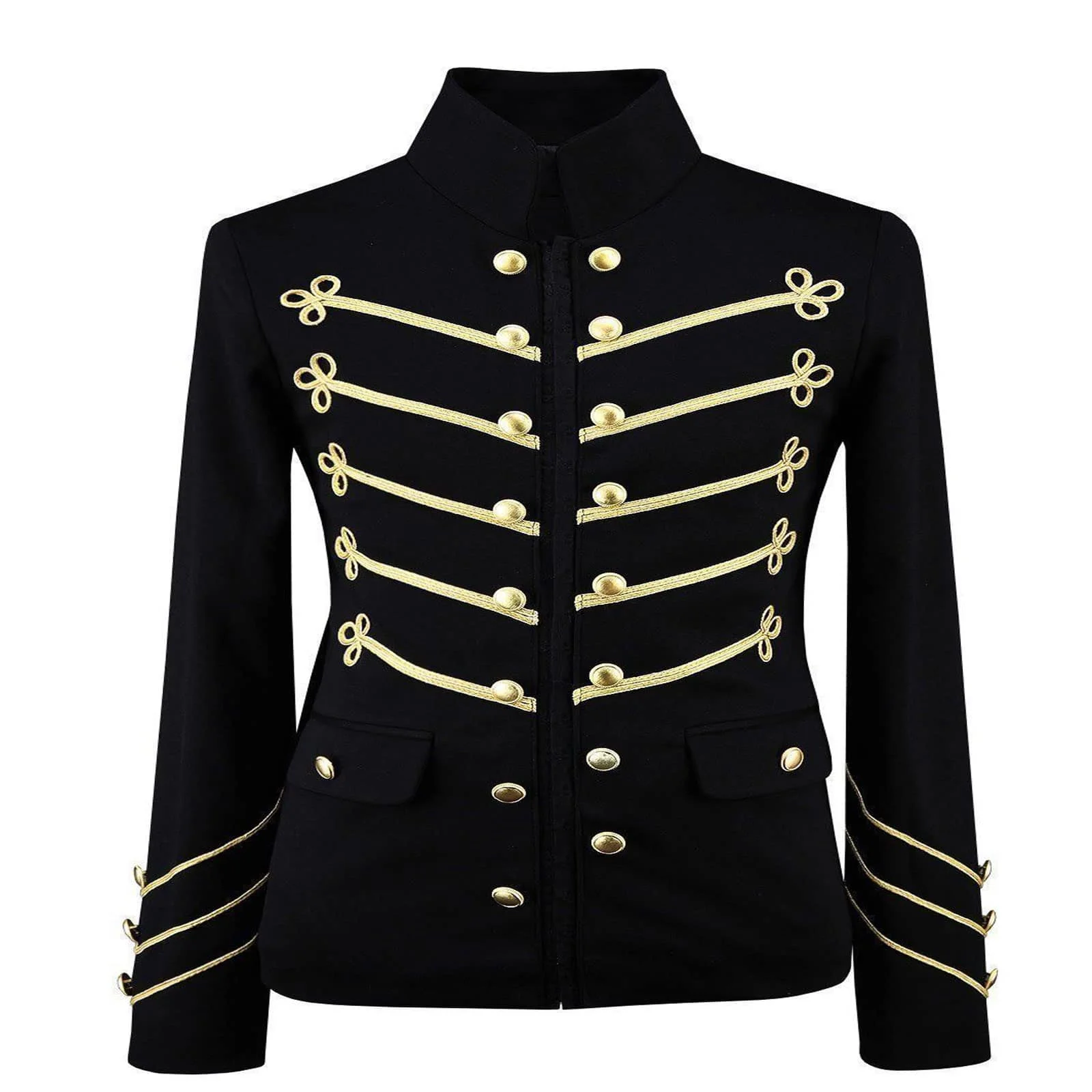 Black Military Jacket With Gold 