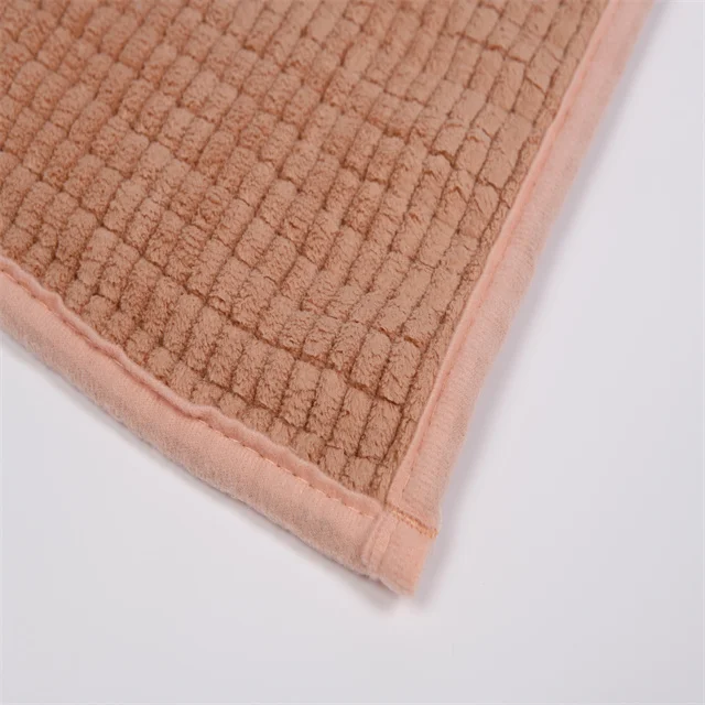 New Design Orange Color Chenille Bath Mat 45x70cm With Hot Melt Backing