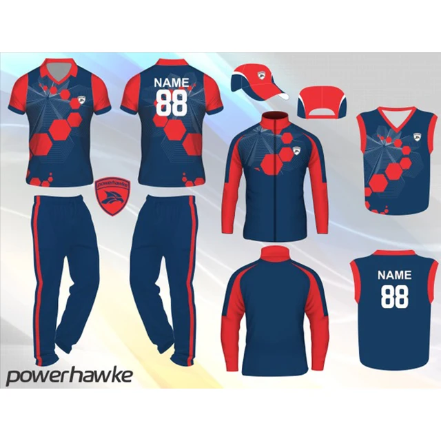 Custom Madehigh Quality Red and Blue Cricket Jersey (ELTCJI-7