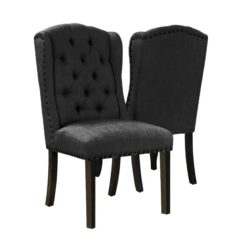 With Sponge Seat Dining Chairs Fabric And Wooden Modern Design