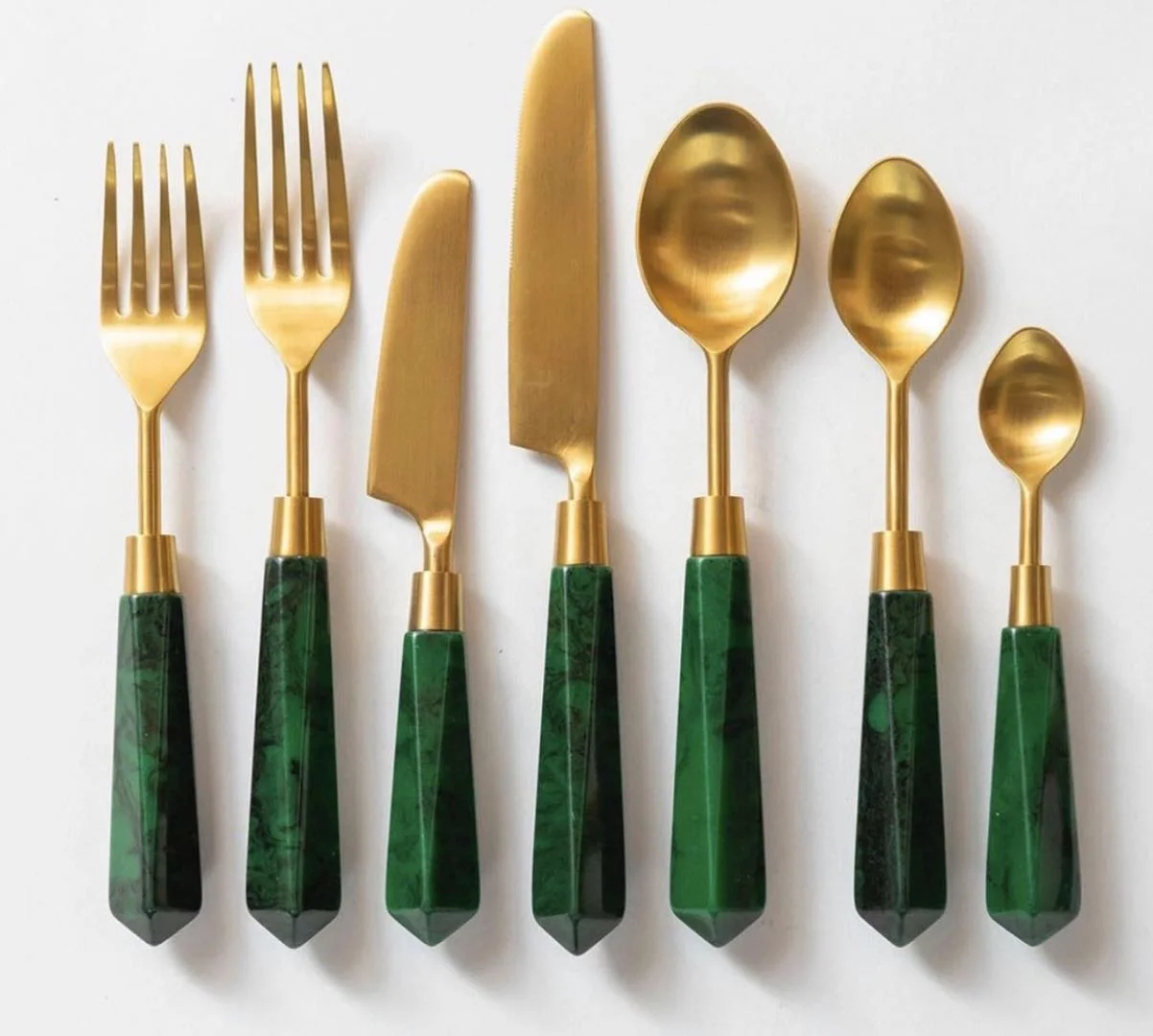 Flatware Set Stainless Steel Flatware Cutlery Set Gold Resin Handle