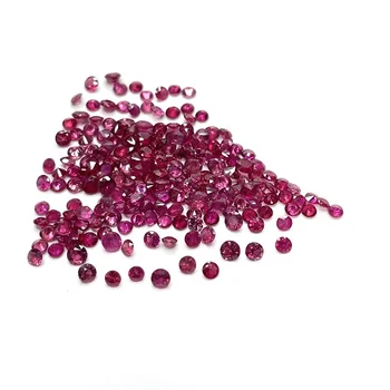 Ruby Burma natural Fine Quality cut round best quality brilliant cut 1-2mm round for jewelry making