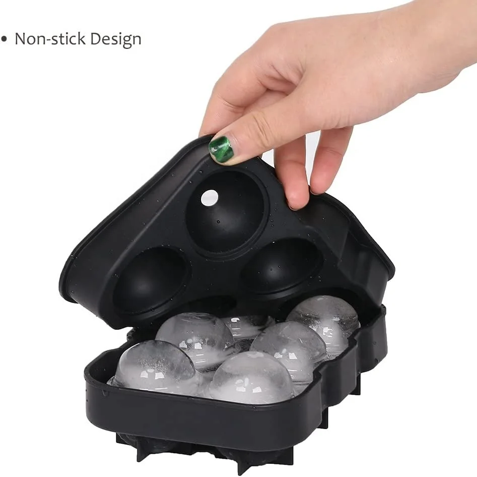 Large Sphere Ice Mold Tray - Whiskey Ice Sphere Maker - Makes 1.8 / 4.5cm  Ice Balls - Flexible