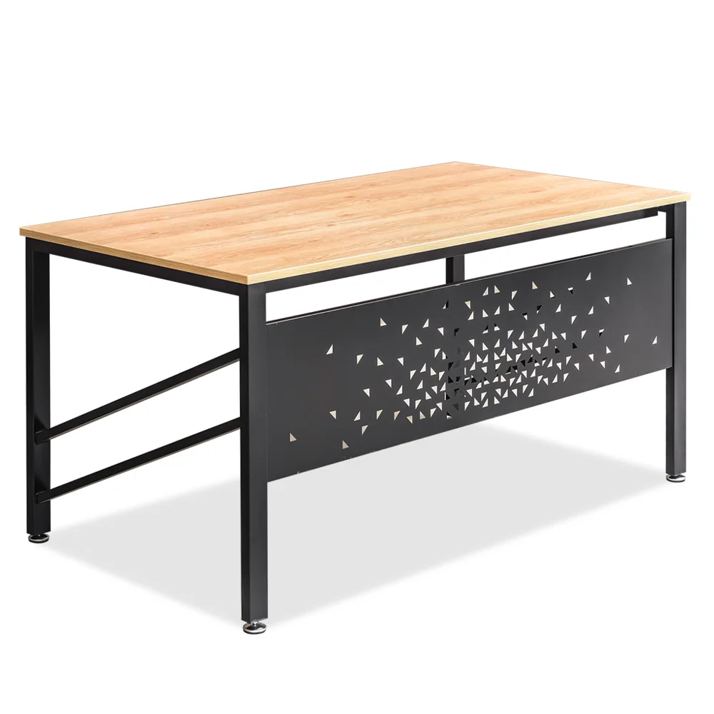 steel office table with wooden top