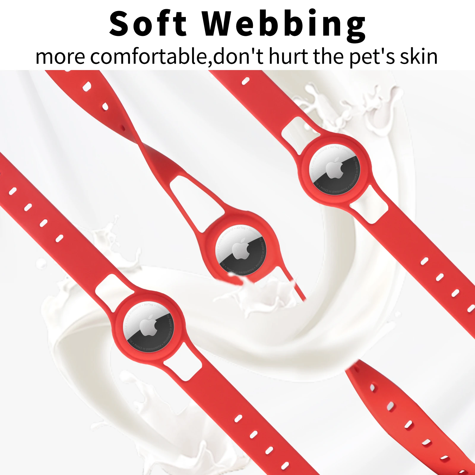 Antilost Silicone Airtag Case Cat Dog Collar Water Proof Adjustable