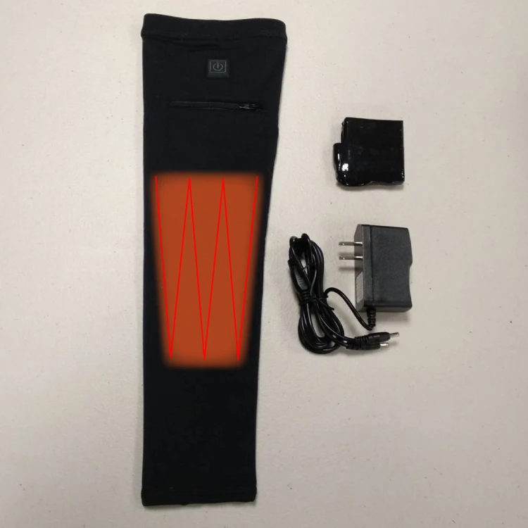 Custom 7.4v Battery Heated Compression Arm Sleeve with w Style Heating Pad for Baseball Activities
