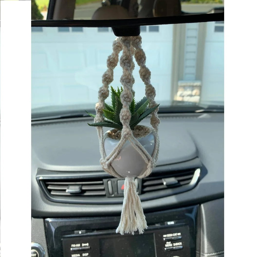 Macrame plant deals hanger for car