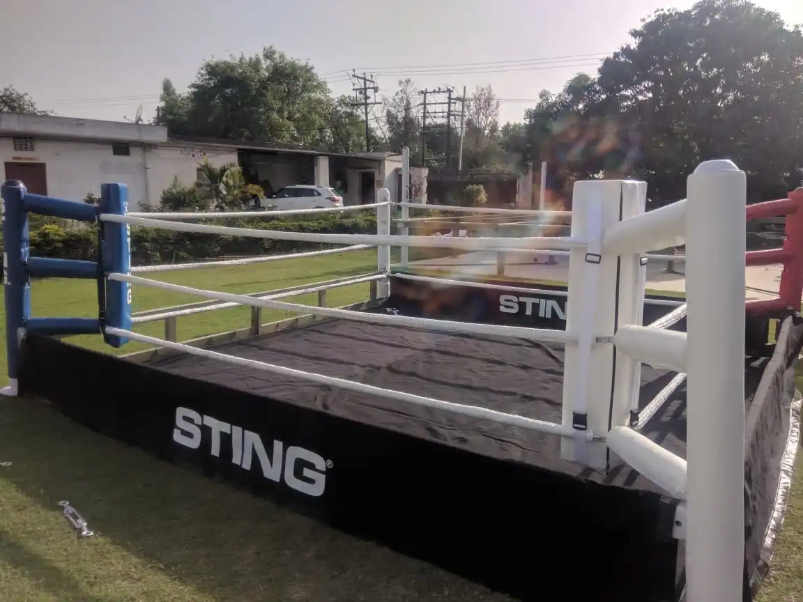 Боксерское кольцо, Индия, OEM, индивидуальный логотип, профессиональное боксерское кольцо, напольное боксерское кольцо с угловыми подушечками и всеми аксессуарами