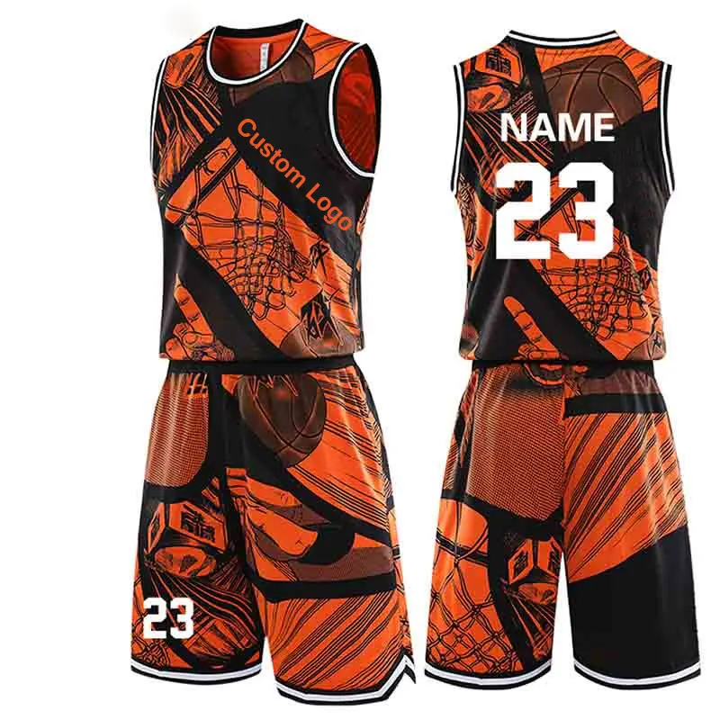 Kit de camiseta sin mangas de baloncesto con degradado  personalizado, nombre y número del equipo, uniforme deportivo personalizado  para