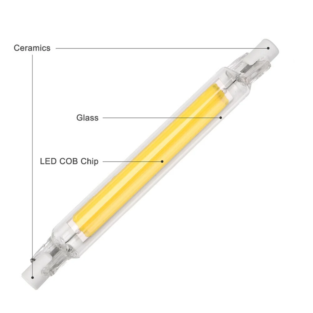 Dimmable R7s Led Cob Light Bulb Glass + Ceramics Cool White Color - Buy Dimmable R7s Led Cob Tube Light Bulb Glass 118mm,118mm 20w Glass + Ceramics Cool White Color Lamp,Dimmable