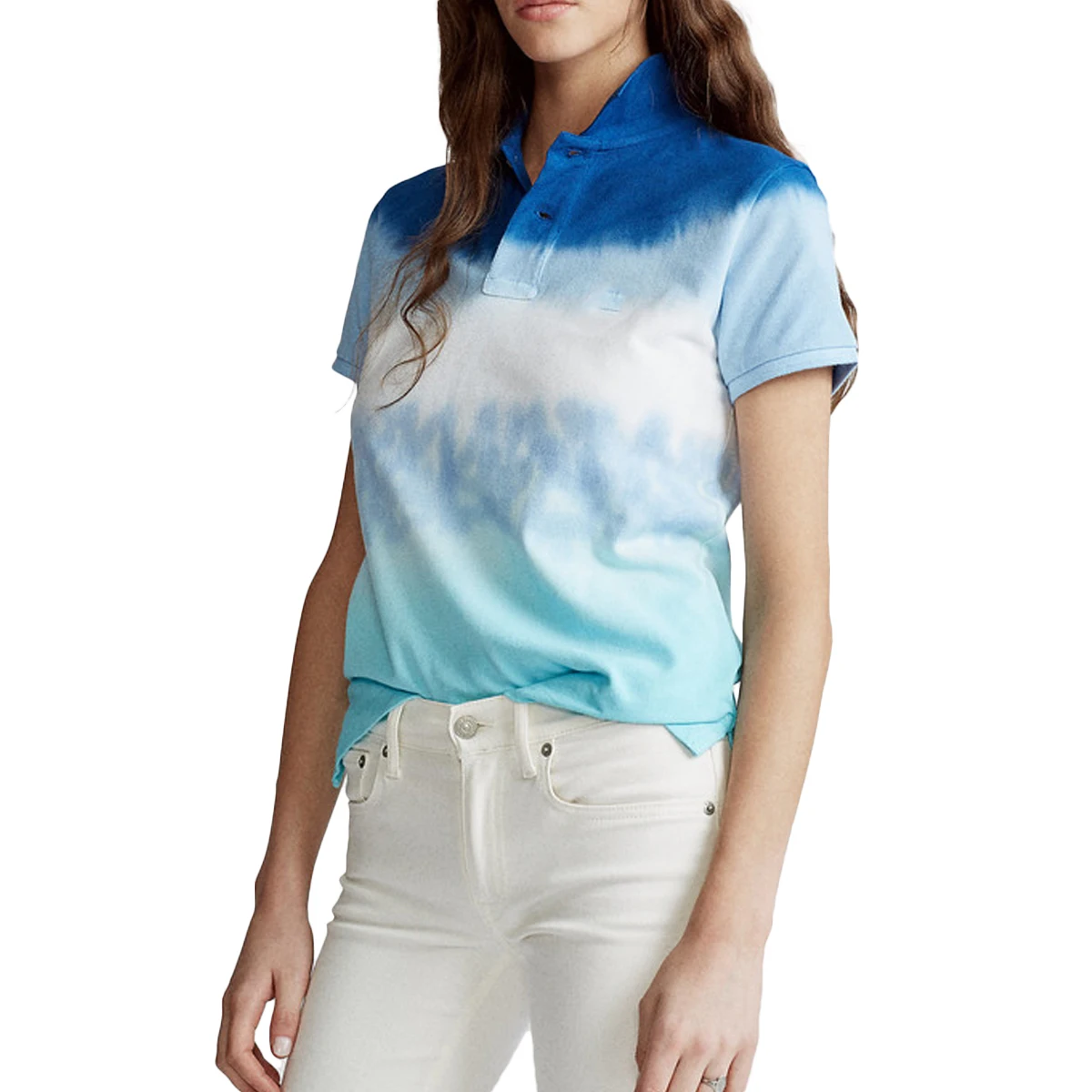 women's polo tie dye shirt