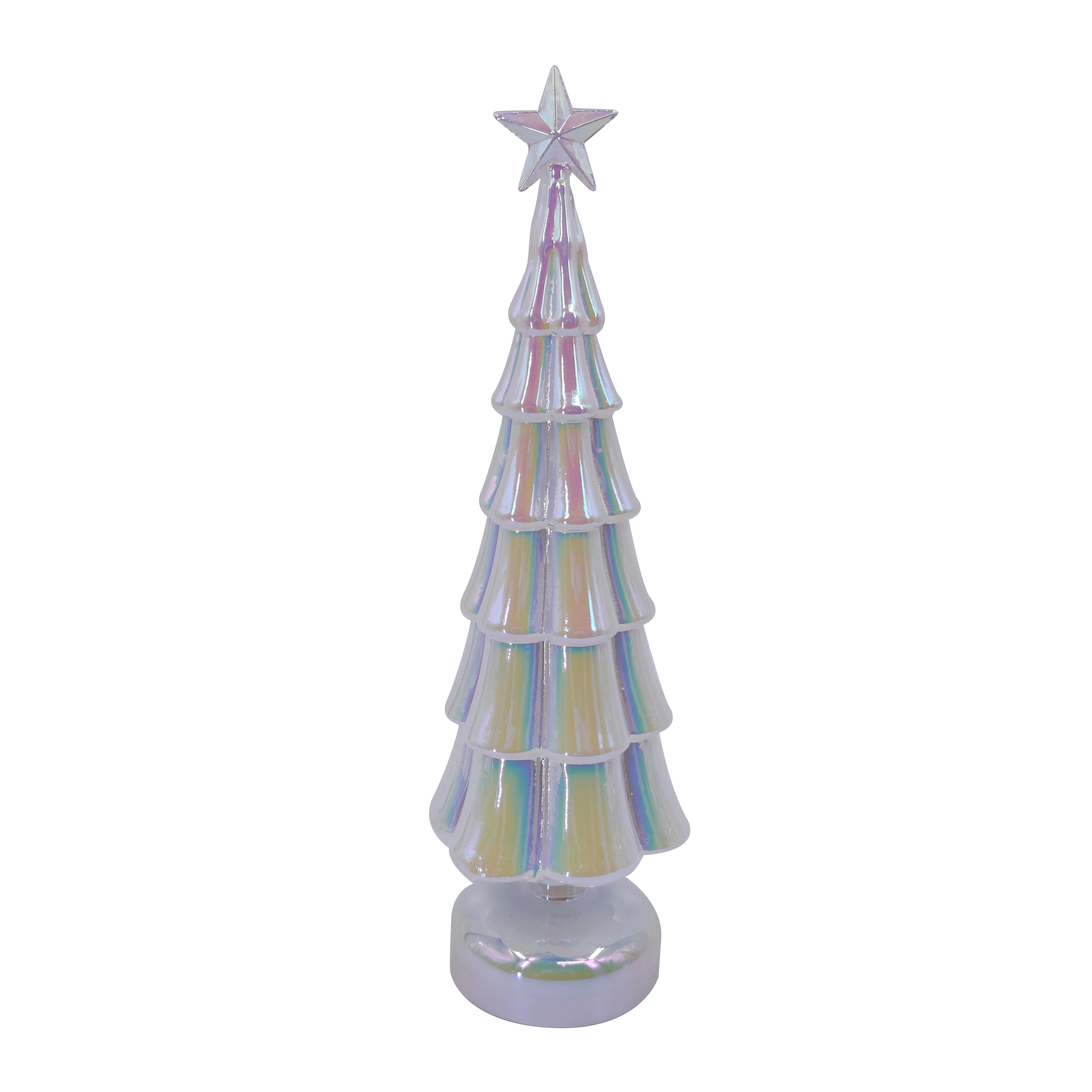 Factory hot selling glass christmas tree with led lights factory