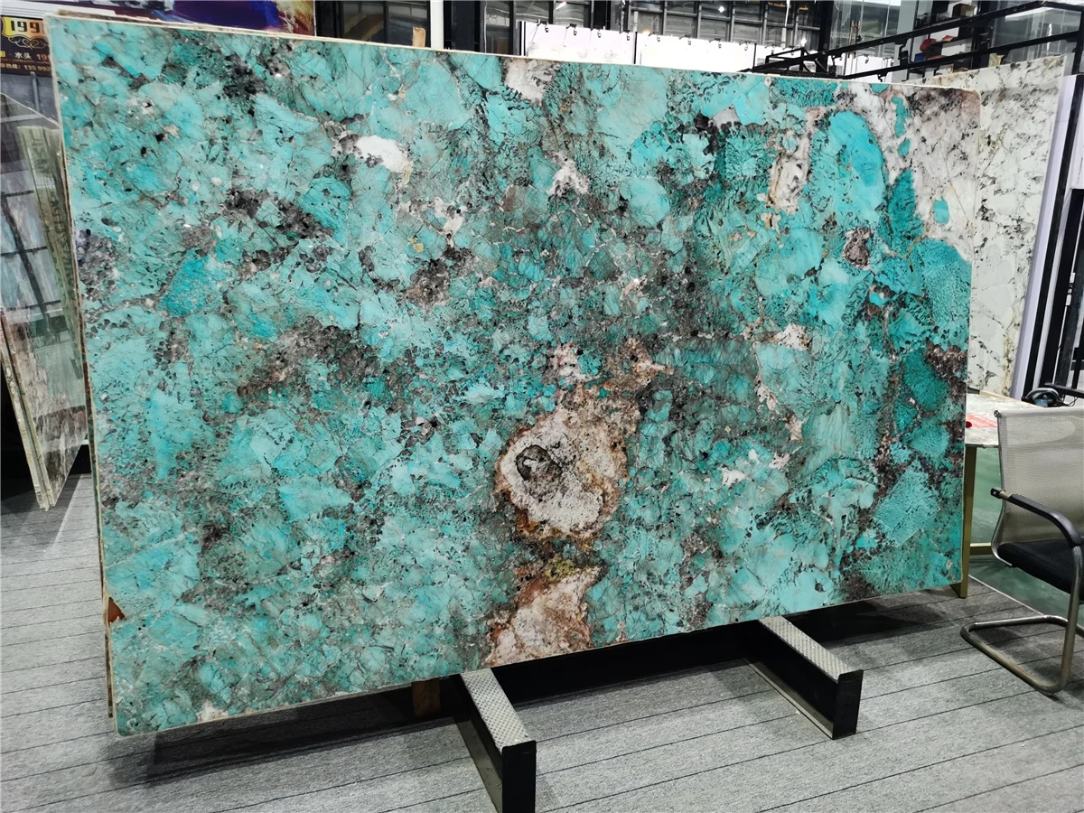 Good Price Luxurious Amazonite Green Quartzite Polished Green Granite Slabs for High-end Villa