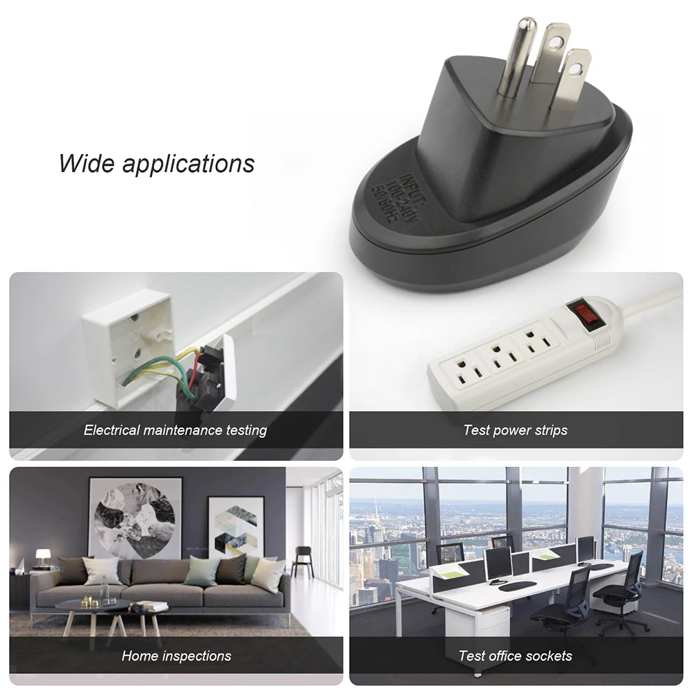 Automatic Electric Socket Outlet Tester Neutral Live Earth Wire RCD 90 to 250V Voltage Measurement Socket Tester Voltage Tester