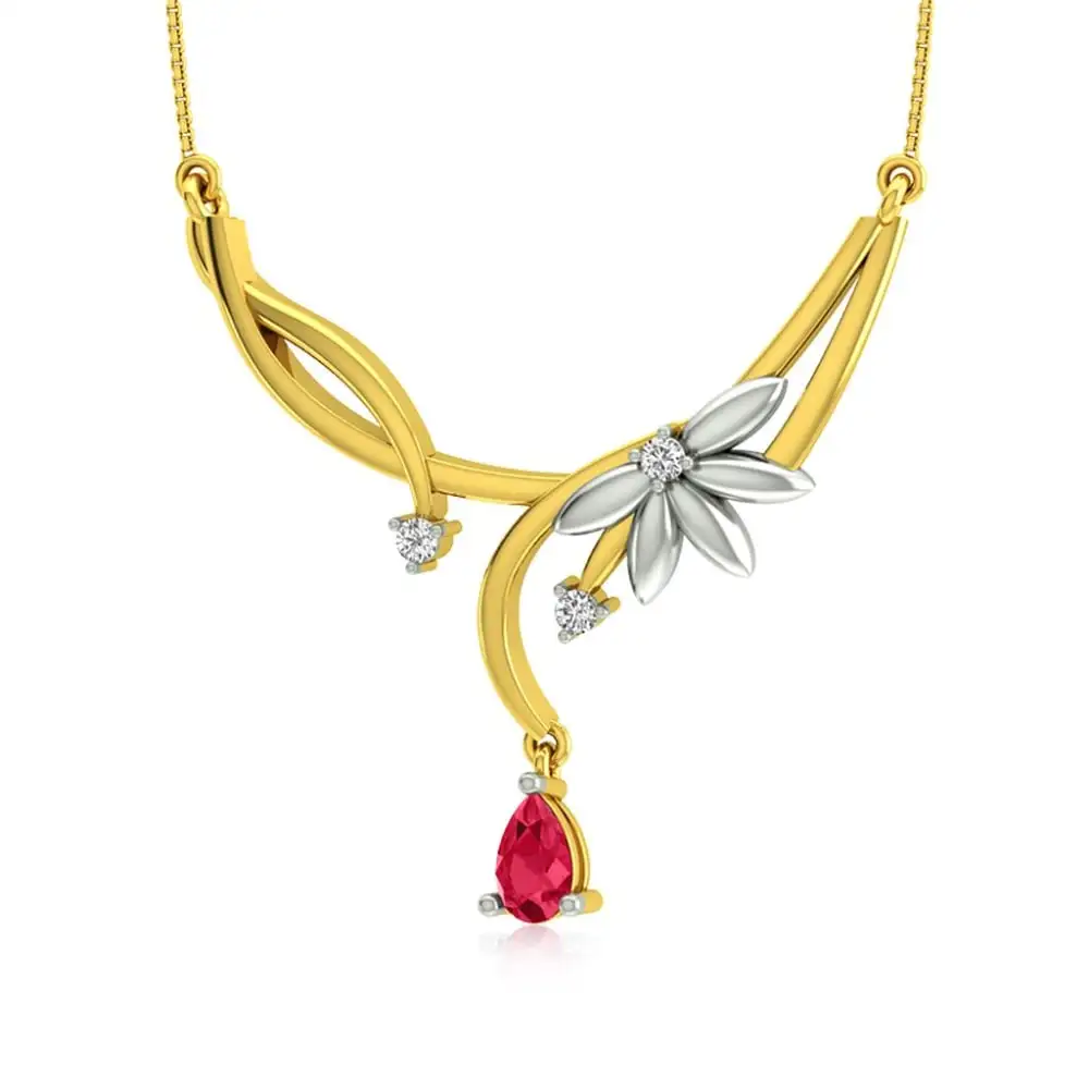 Red Ruby Pendant Necklace 