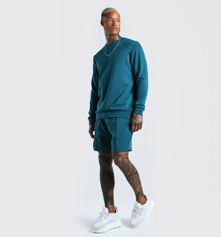 2021Latest tracksuits men short sleeve sweatshirt sweat shorts piece set on m.alibaba.com