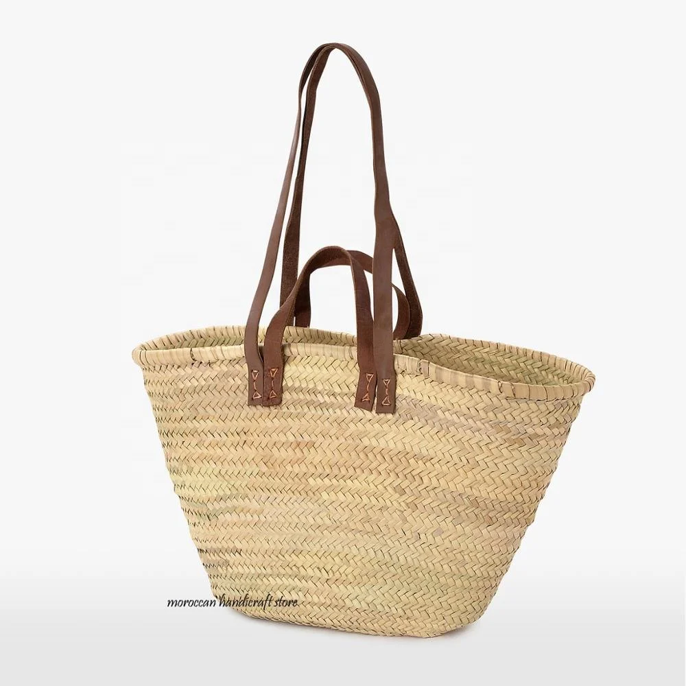 Shoulder Straw Bag with doble Leather Handles, made in morocco| Alibaba.com