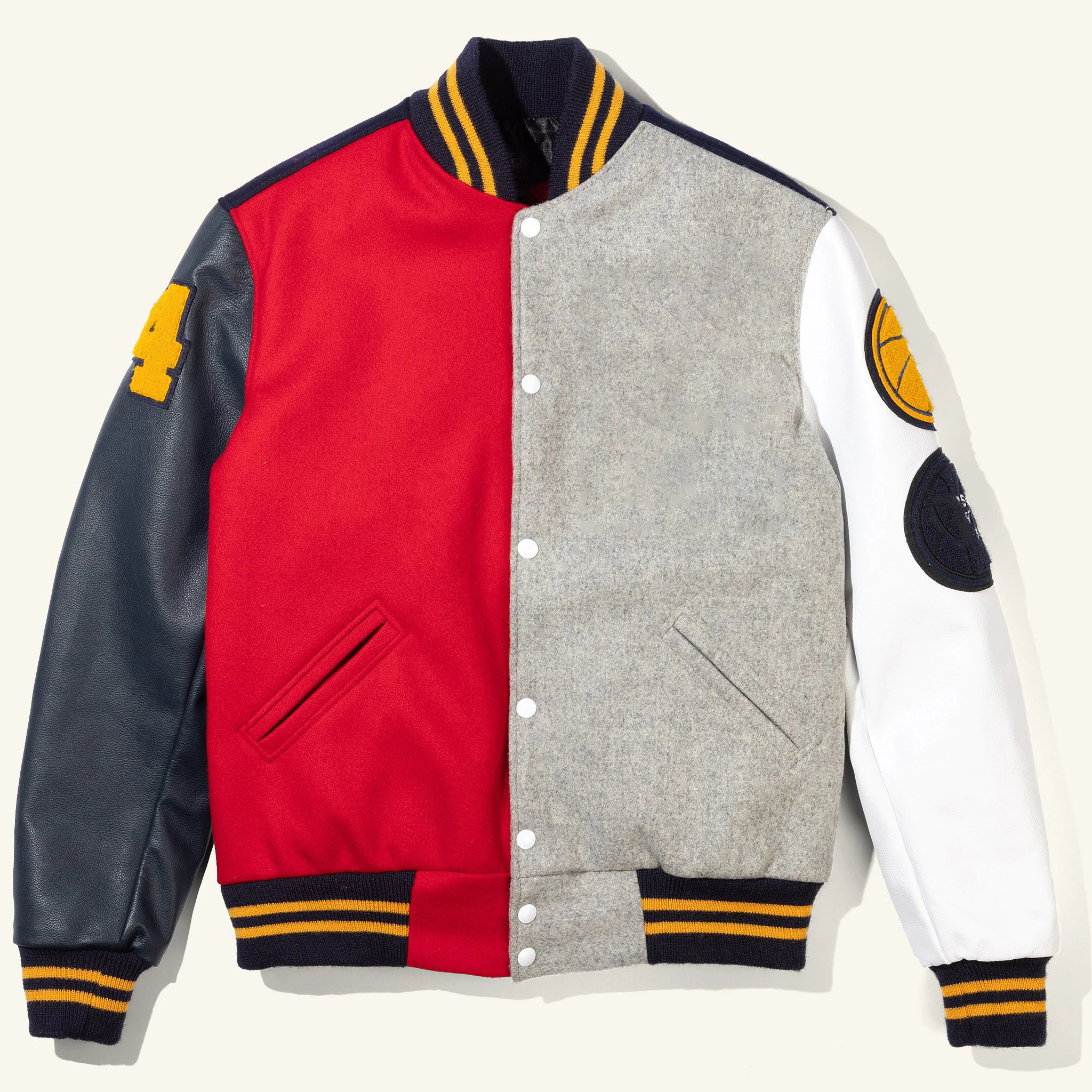 Source Red Grey Black White Basketball Varsity Jacket MSWVJ075 with Custom  Chenille Embroidery on m.