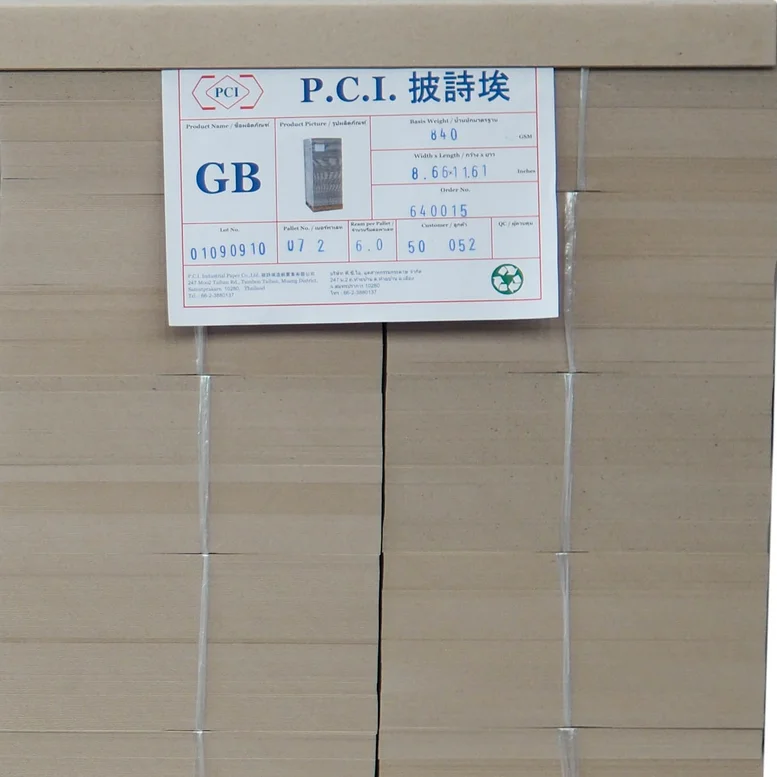 Grey Chipboard Laminated Paper Sheets on Wooden Pallet Raw Material Used for Hardcover Arch File