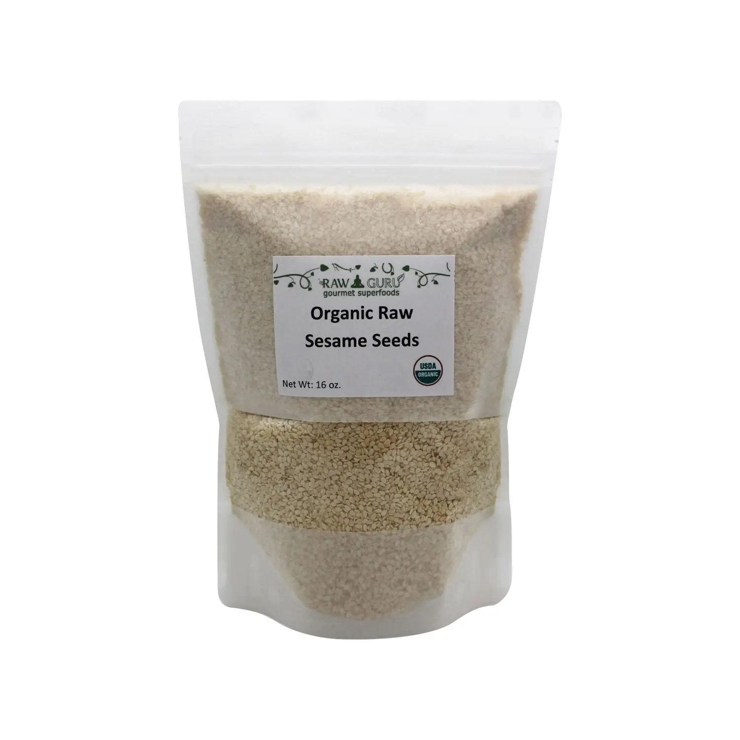 Raw Organic Hulled Sesame Seeds – 16 oz