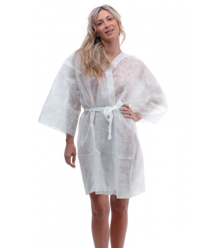 Одноразовое кимоно для салонов красоты одноразовые нетканые банные халаты часто задаваемые вопросы 1020 1 шт.