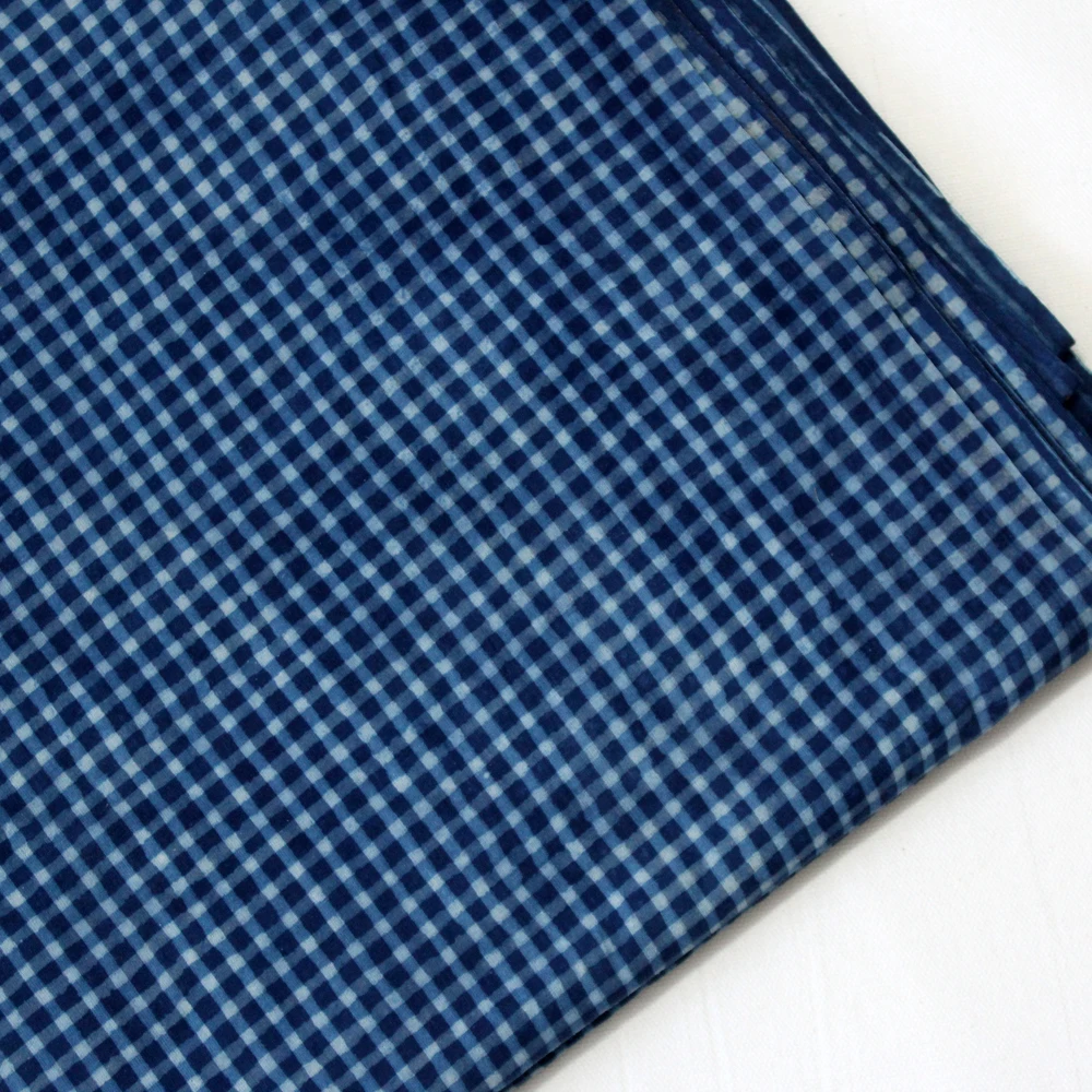 Ручной Блок Печатный чеки ткани Индиго Jaipuri ткани