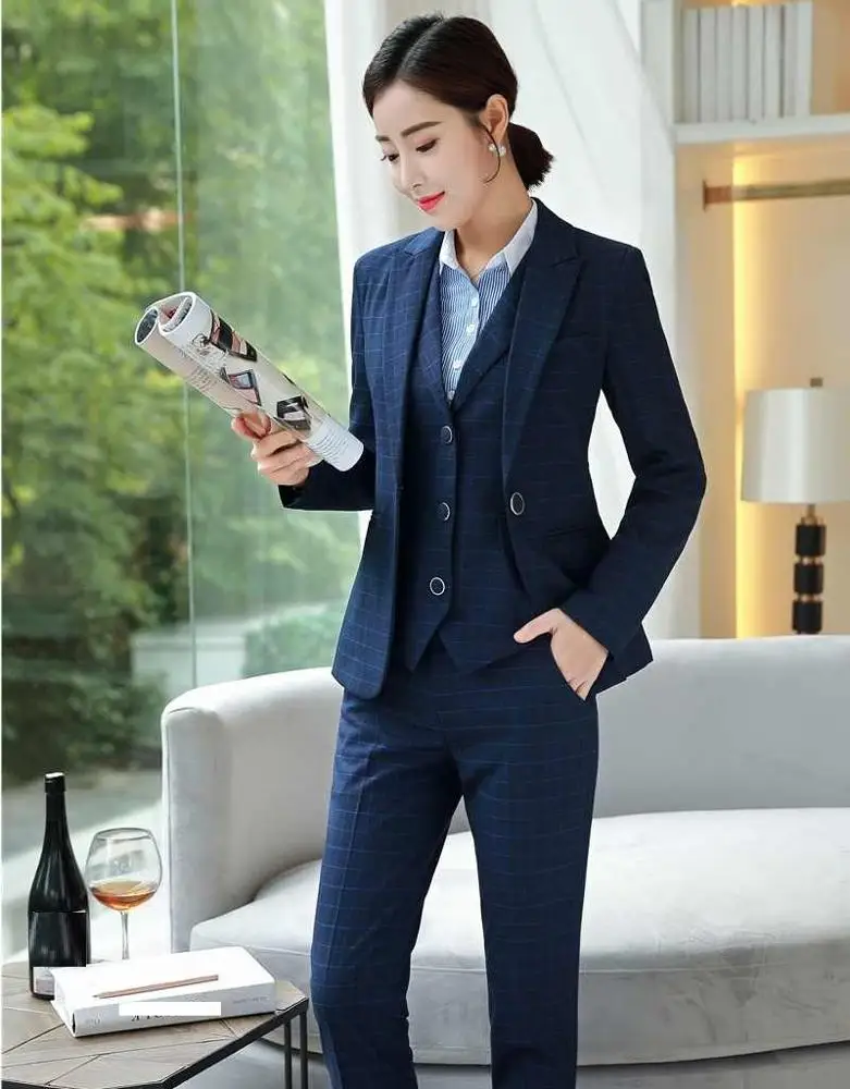 Buy Office Women 3 Piece Suit With Tight Pants Vest Suit Single Online in  India  Etsy