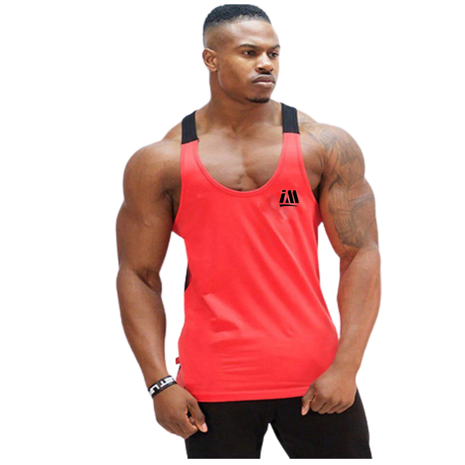 PIMD Box Male Vest Red/ Black Gym Stringer Muscle Mens S M L XL 