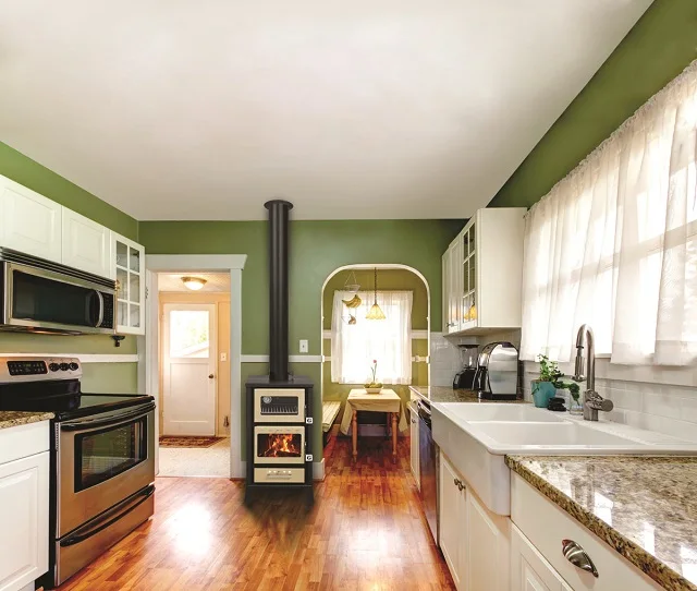 15,3 Kw European Quality Wood Burning Cooking Stove With Oven 76