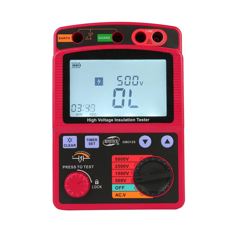 5000v Digital Insulation Tester Megger Tester 1000g Ohm High Voltage