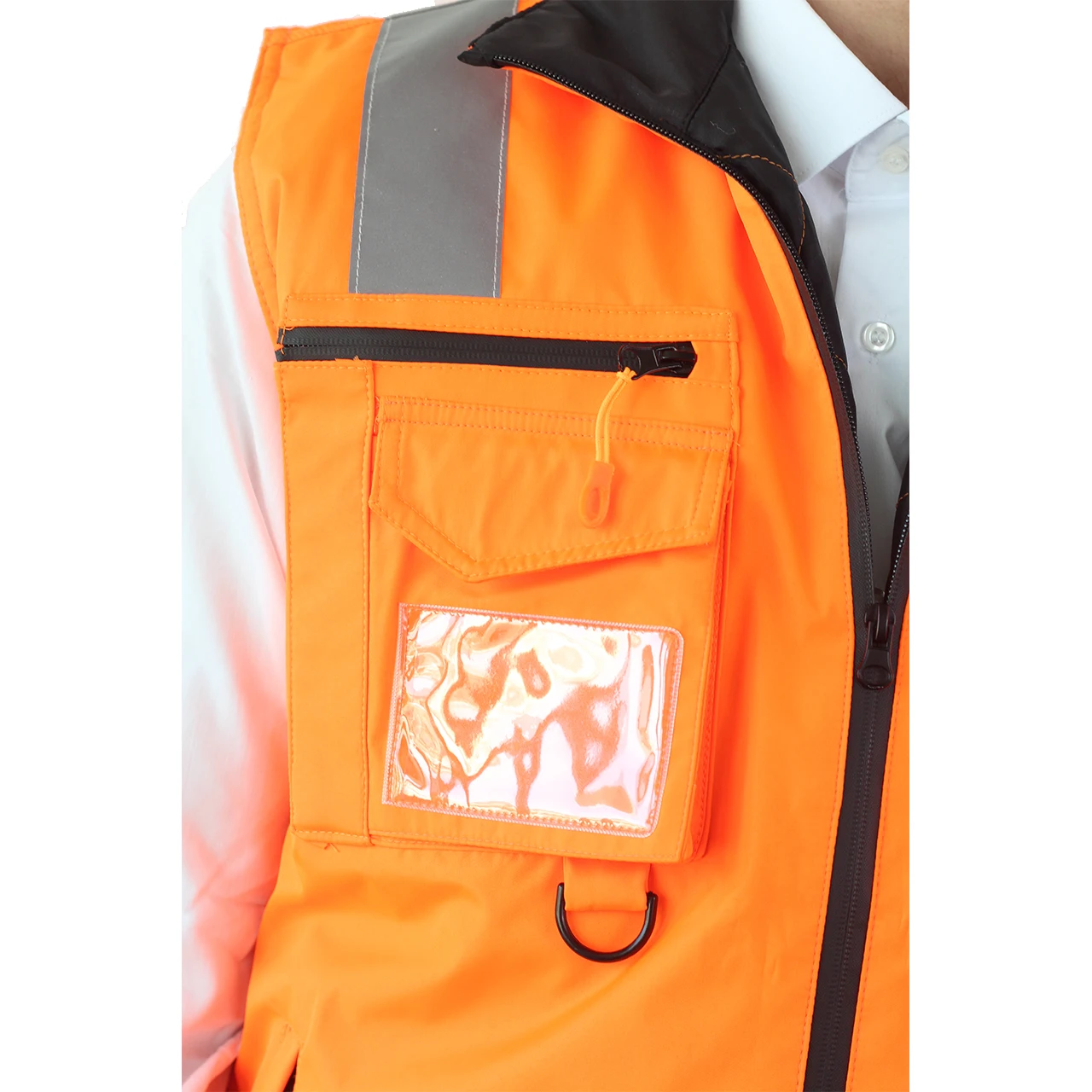 Оранжевый светоотражающий предупреждающий жилет