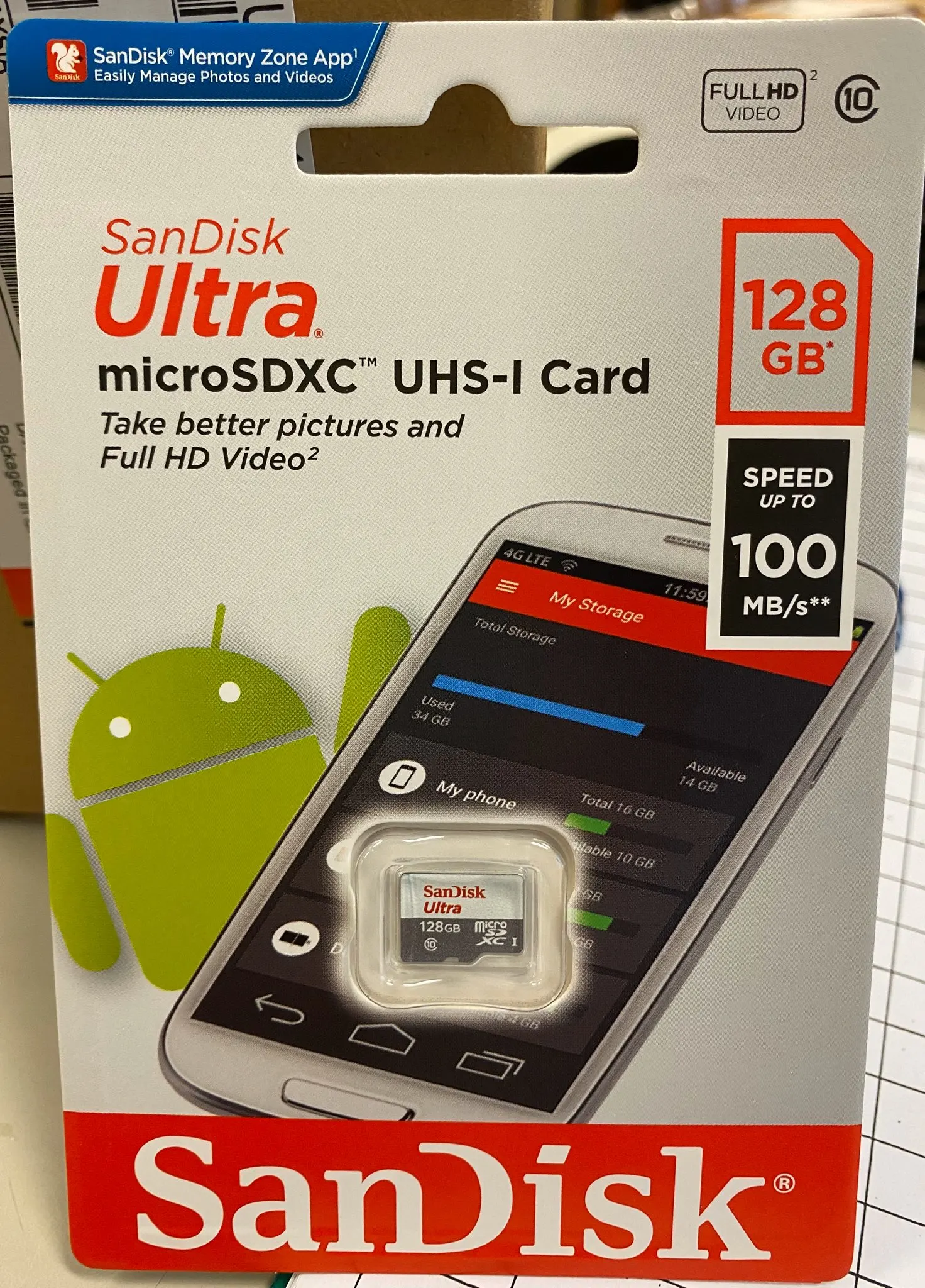 100% Original Sandisk 100mb/s Sdsqunr 128gb Ultra Micro Sd Card 